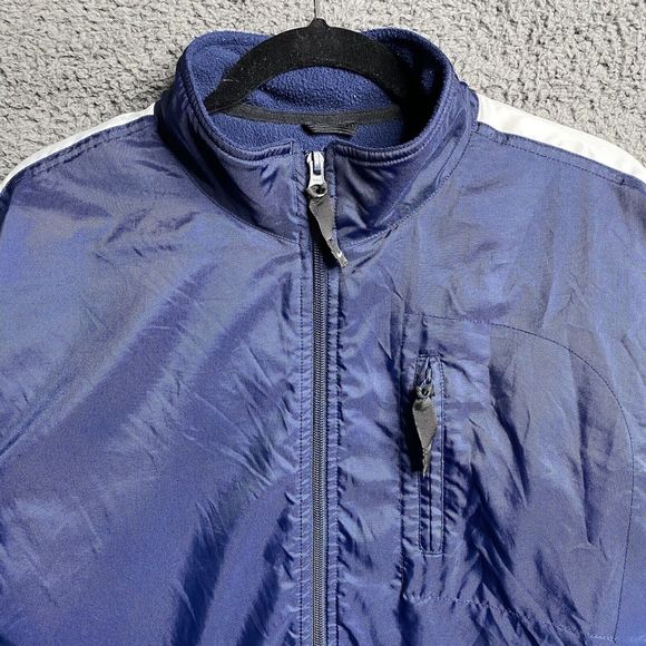 Vintage Y2K NIKE Fleece Lined Full Zip Jacket Mens Medium Shacket Cyber - Picture 2 of 16